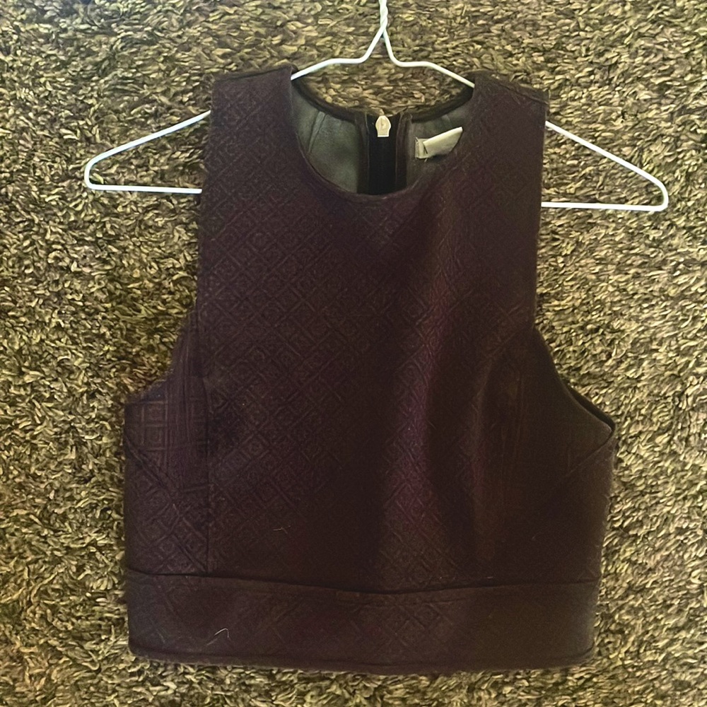 Deep purple zip back crop top, size s from cooperative